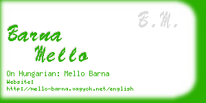 barna mello business card